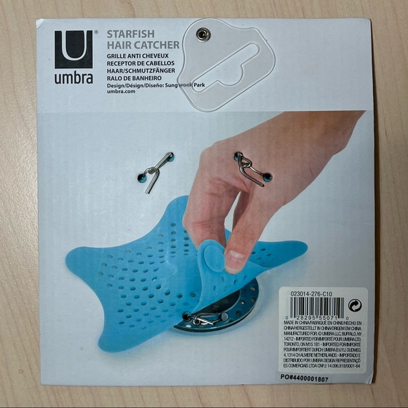 NWT Umbra Starfish Drain Cover / Hair Catcher, Surf Blue - Picture 6 of 6